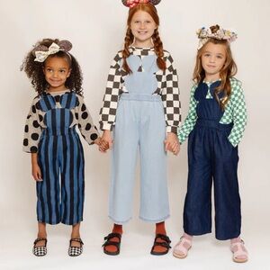 Light denim mouse overalls